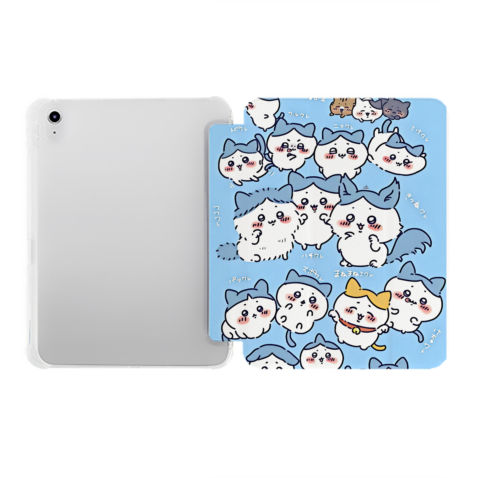 （画像用） ちいかわ Chii-kawa IPad ケース ペン収納付き 三つ折りスタンド PUレザー×シリコン 対応機種9.5/10.5/10.9インチ